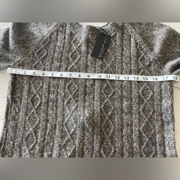 Women’s CURRENT AIR NWT Cable Knit Sweater Open Back Tie-Brown-Small - Picture 5 of 9